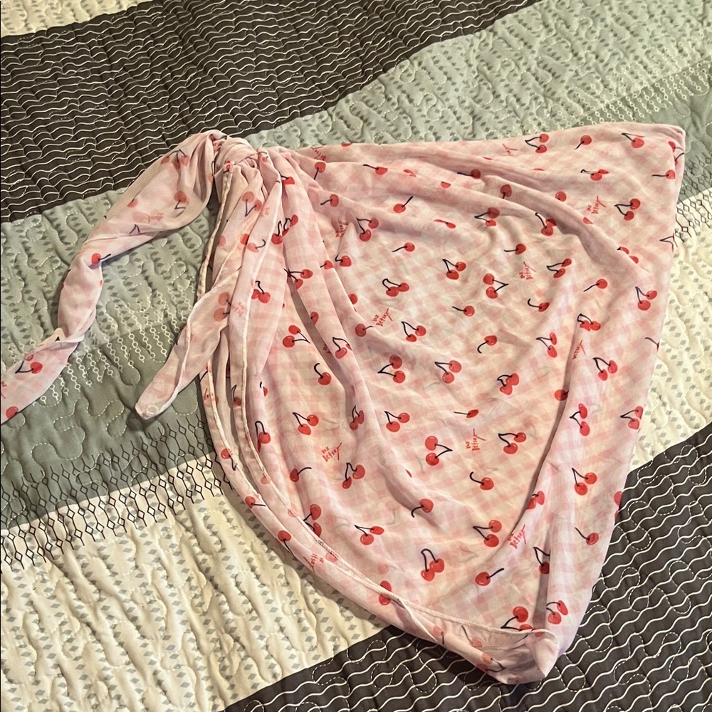 Pink Cherry Print Swim cover up!